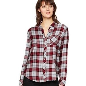 Rails Hunter Scarlet White Sky Plaid Top